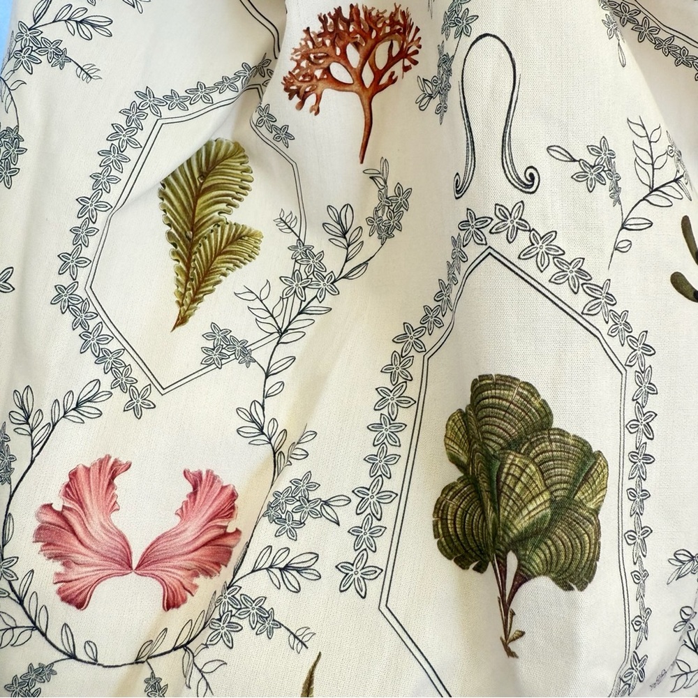 AGUA BY AGUA BENDITA HONOR ENCAJE WHITE LEAF PLANT PRINT LONG SLEEVE MINI DRESS - Picture 7 of 17